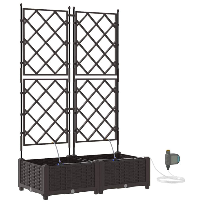 Vază pentru Grădină 2 pcs Maro Plastic - WALTI WALTI