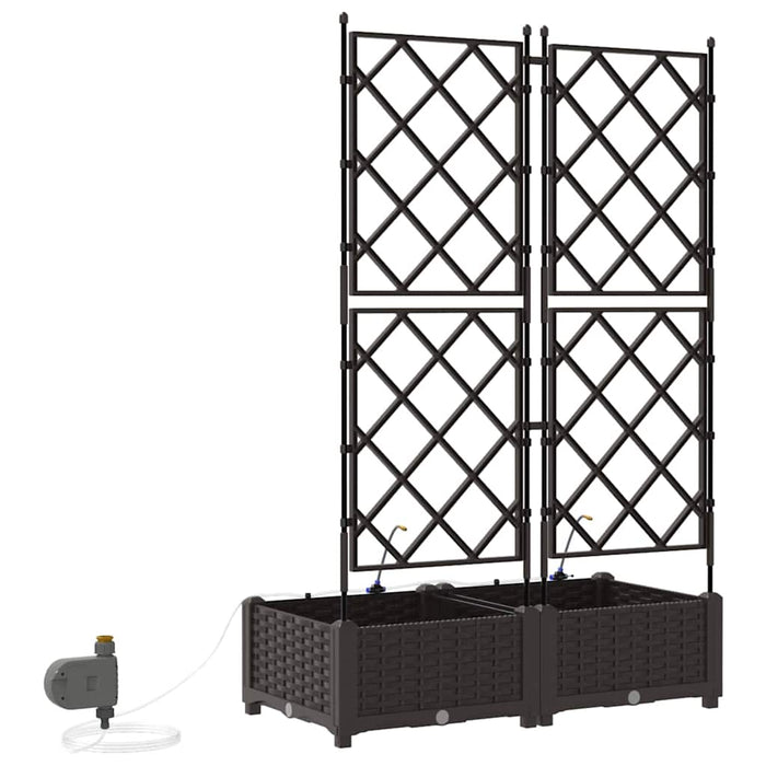 Vază pentru Grădină 2 pcs Maro Plastic - WALTI WALTI