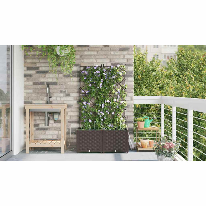 Vază pentru Grădină 2 pcs Maro Plastic - WALTI WALTI