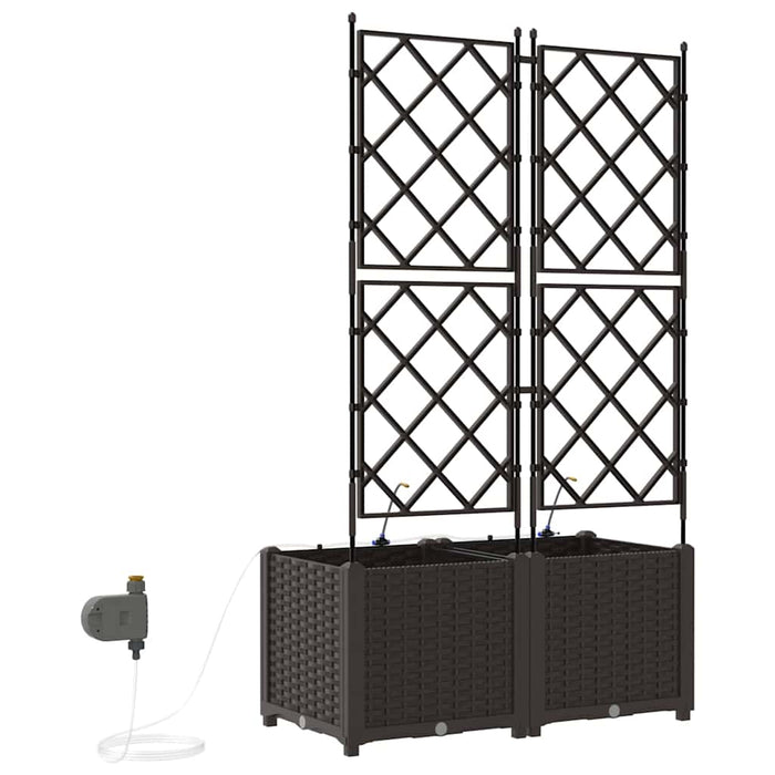Vază pentru Grădină 2 pcs Maro Plastic - WALTI WALTI