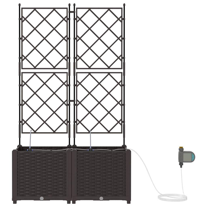Vază pentru Grădină 2 pcs Maro Plastic - WALTI WALTI