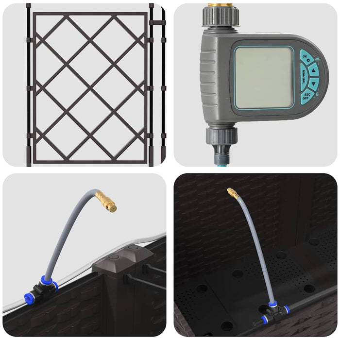 Vază pentru Grădină 3 pcs Maro Plastic - WALTI WALTI