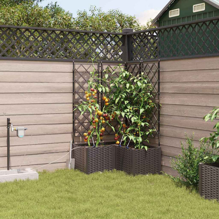 Vază pentru Grădină 3 pcs Maro Plastic - WALTI WALTI