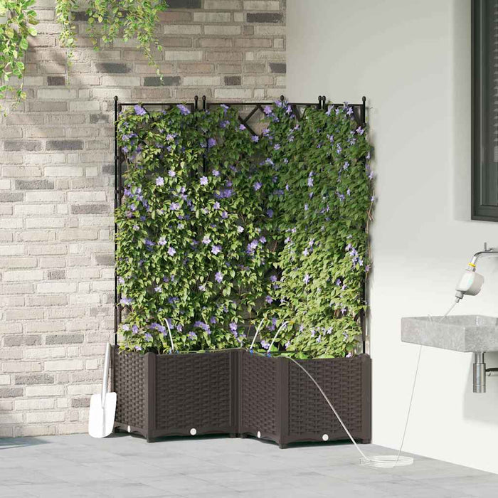 Vază pentru Grădină 3 pcs Maro Plastic - WALTI WALTI