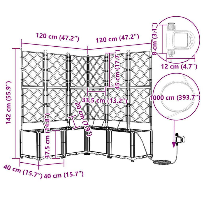 Ghivece pentru grădină Maro 120 x 120 x 142 cm Oțel - WALTI WALTI