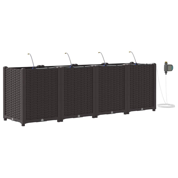 Vază pentru Grădină 4 pcs Maro Plastic - WALTI WALTI