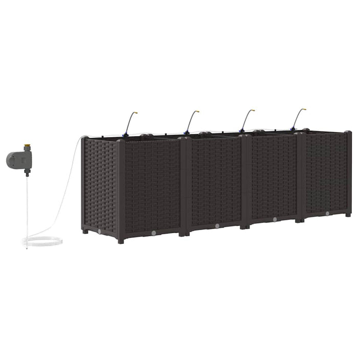 Vază pentru Grădină 4 pcs Maro Plastic - WALTI WALTI
