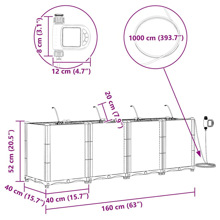 Vază pentru Grădină 4 pcs Maro Plastic - WALTI WALTI