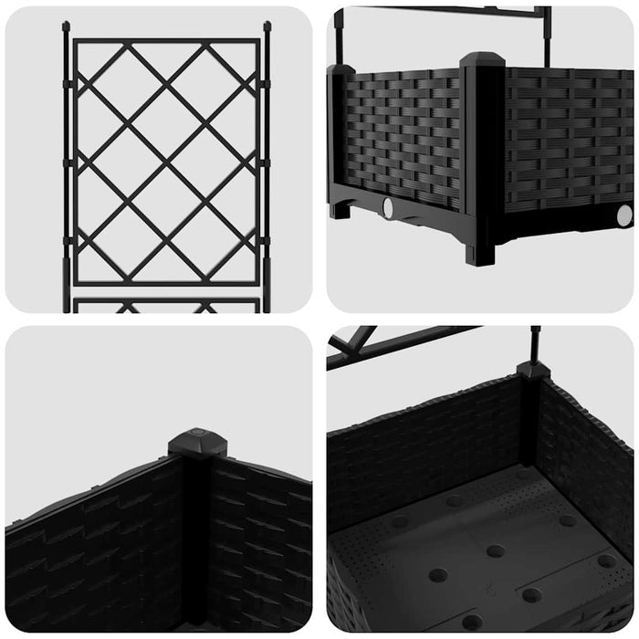 Vază pentru Grădină Negru 40 x 40 x 125,5 cm Plastic - WALTI WALTI