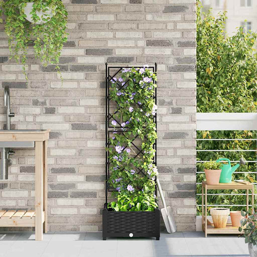 Ghiveci de grădină cu trellis Negru 40 x 40 x 125.5 cm PP - WALTI WALTI