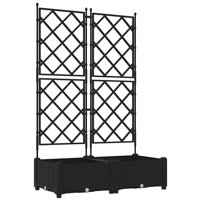 Ghiveci de grădină cu trellis 2 pcs Negru 80 x 40 x 125.5 cm PP - WALTI WALTI