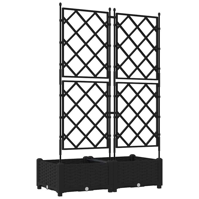 Ghiveci de grădină cu trellis 2 pcs Negru 80 x 40 x 125.5 cm PP - WALTI WALTI