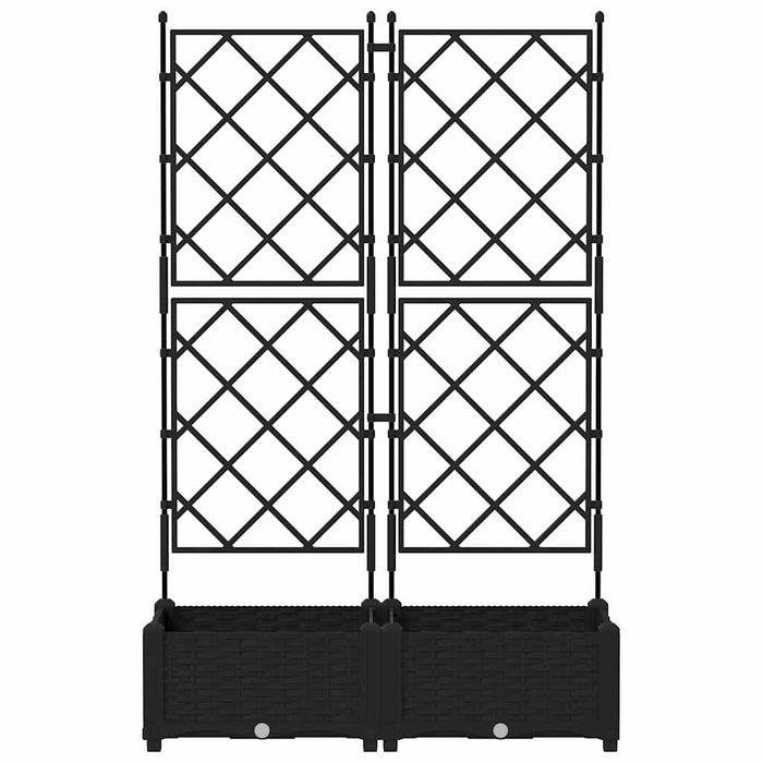 Ghiveci de grădină cu trellis 2 pcs Negru 80 x 40 x 125.5 cm PP - WALTI WALTI