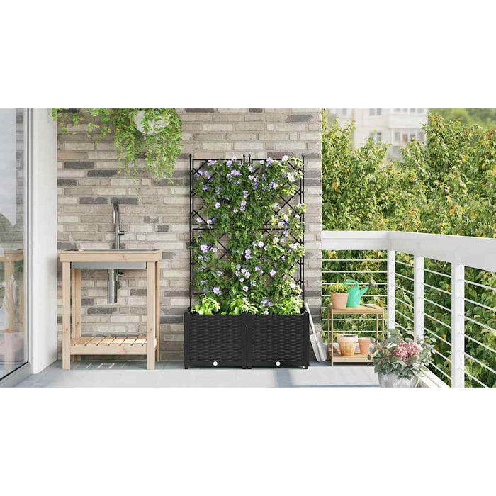 Vază pentru Grădină 2 pcs Negru 80 x 40 x 143 cm Plastic - WALTI WALTI