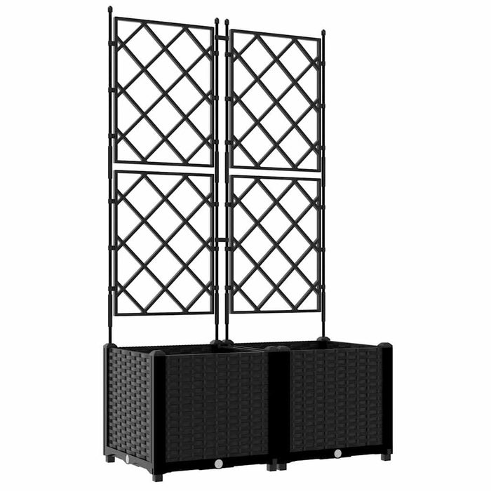 Vază pentru Grădină 2 pcs Negru 80 x 40 x 143 cm Plastic - WALTI WALTI