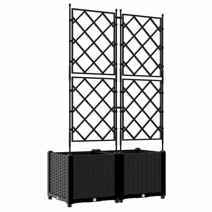 Vază pentru Grădină 2 pcs Negru 80 x 40 x 143 cm Plastic - WALTI WALTI