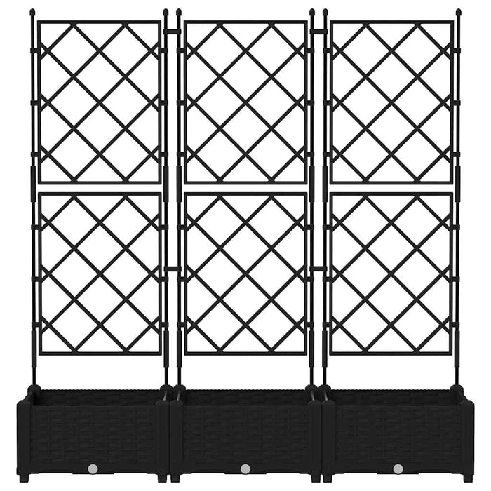 Vază pentru Grădină 3 pcs Negru 120 x 40 x 125,5 cm Plastic - WALTI WALTI