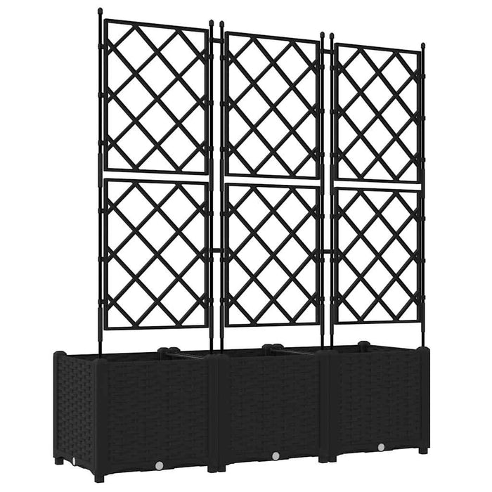 Ghiveci de grădină cu trellis 3 pcs Negru 120 x 40 x 143 cm PP - WALTI WALTI