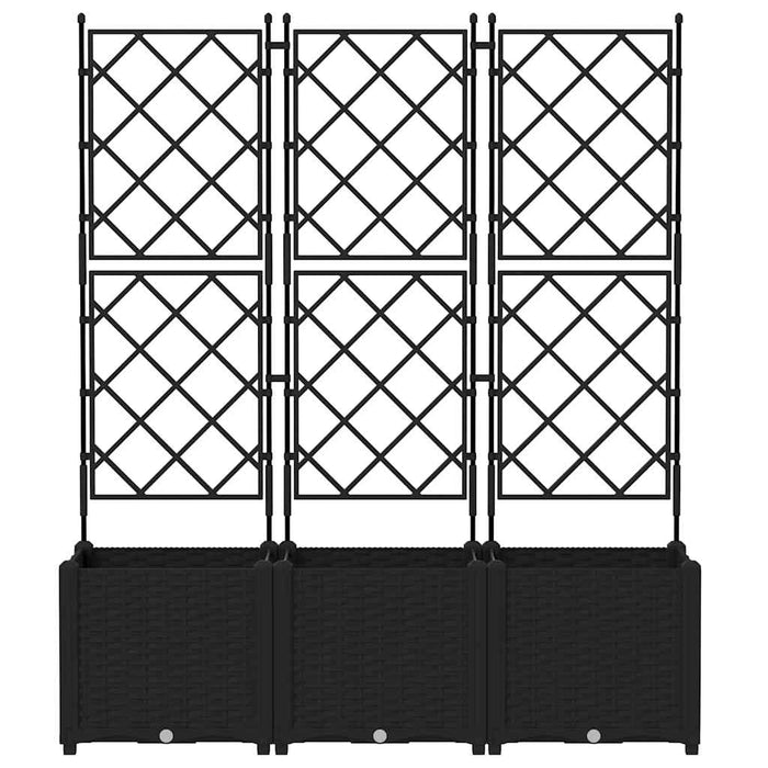 Ghiveci de grădină cu trellis 3 pcs Negru 120 x 40 x 143 cm PP - WALTI WALTI