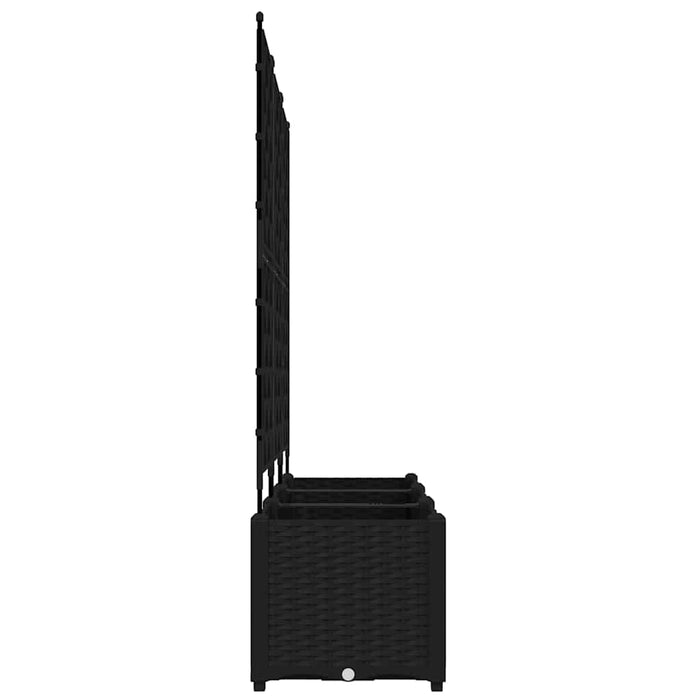 Ghiveci de grădină cu trellis 3 pcs Negru 120 x 40 x 143 cm PP - WALTI WALTI