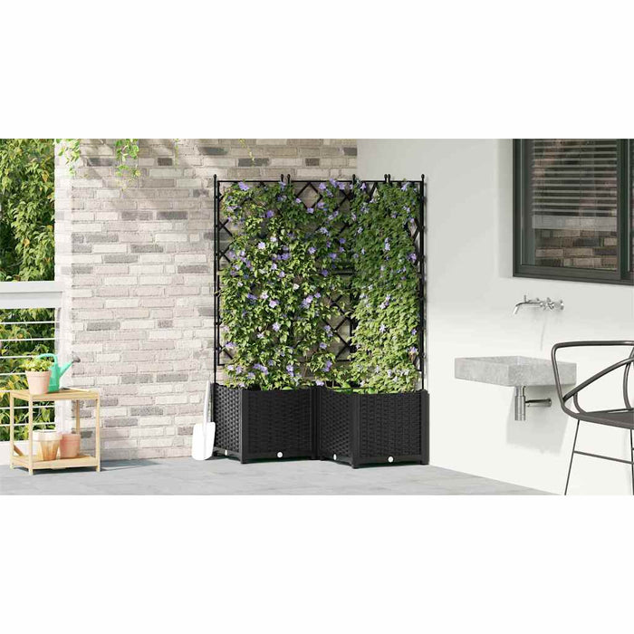 Vază pentru Grădină 3 buc. Negru 80 x 80 x 143 cm PP WALTI