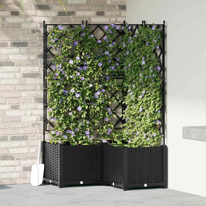 Vază pentru Grădină 3 buc. Negru 80 x 80 x 143 cm PP WALTI