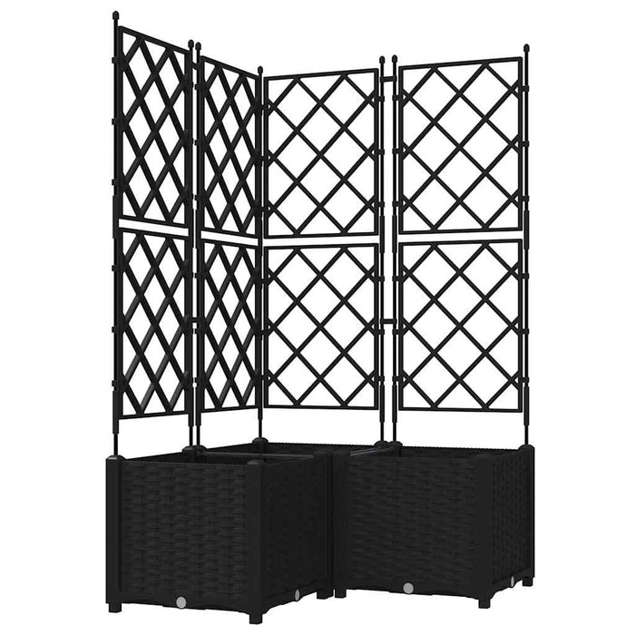 Vază pentru Grădină 3 buc. Negru 80 x 80 x 143 cm PP WALTI