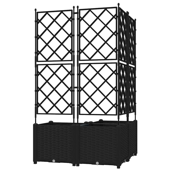 Vază pentru Grădină 3 buc. Negru 80 x 80 x 143 cm PP WALTI