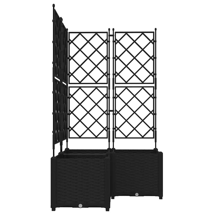 Vază pentru Grădină 3 buc. Negru 80 x 80 x 143 cm PP WALTI
