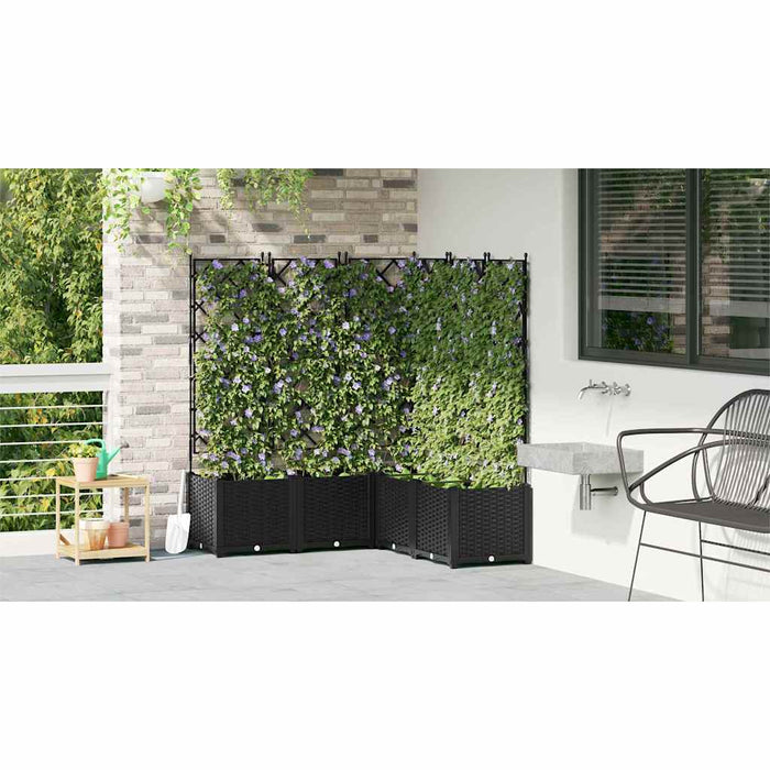 Vază pentru Grădină 5 pcs Negru 120 x 120 x 143 cm Plastic - WALTI WALTI