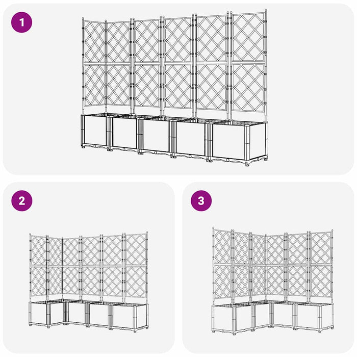 Vază pentru Grădină 5 pcs Negru 120 x 120 x 143 cm Plastic - WALTI WALTI