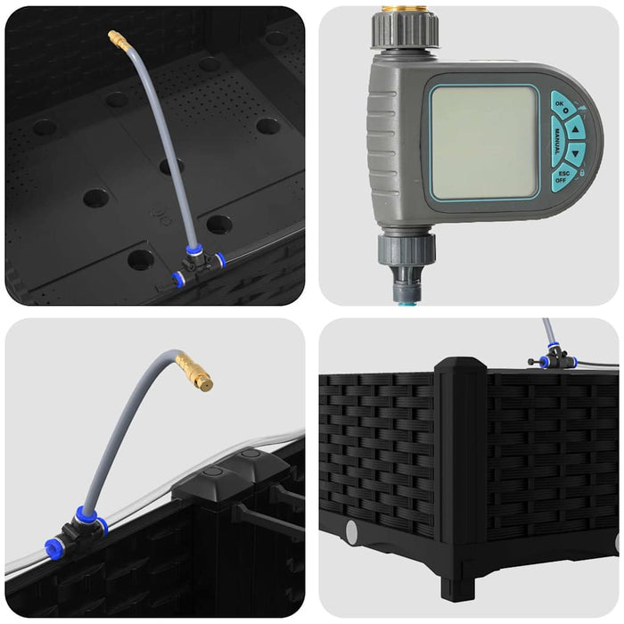 Ghivece pentru grădină Negru 160 x 40 x 22 cm Oțel - WALTI WALTI