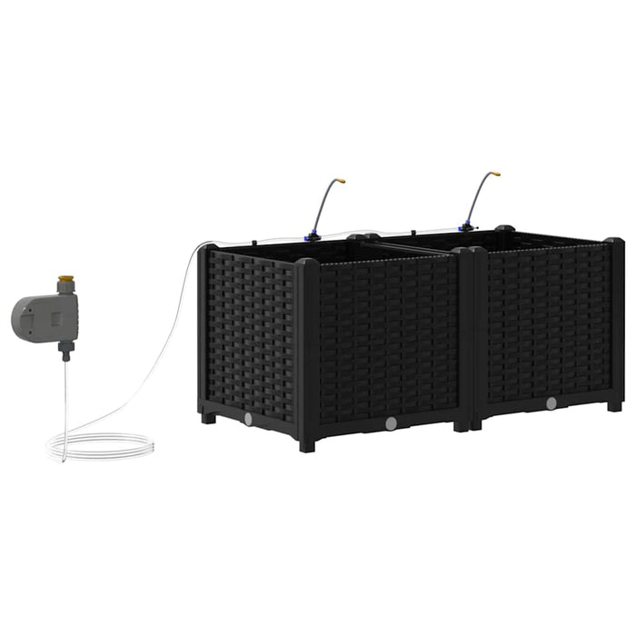 Ghivece pentru grădină Negru 80 x 40 x 37.5 cm Oțel - WALTI WALTI