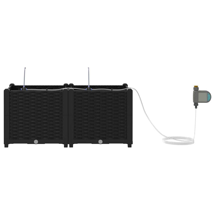 Ghivece pentru grădină Negru 80 x 40 x 37.5 cm Oțel - WALTI WALTI