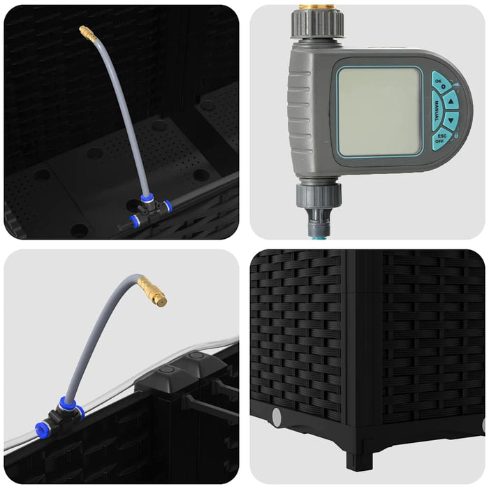 Vază pentru Grădină 3 pcs Negru Plastic - WALTI WALTI