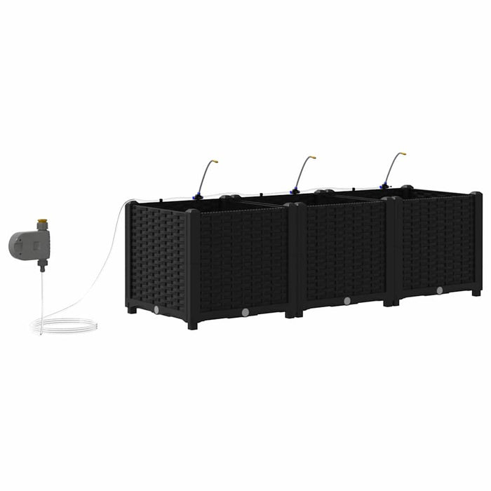 Vază pentru Grădină 3 pcs Negru Plastic - WALTI WALTI