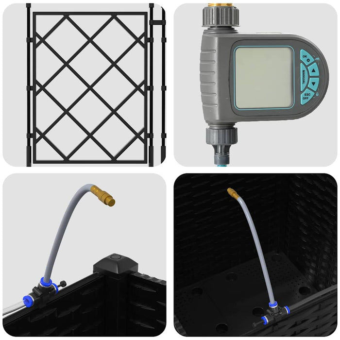 Ghivece pentru grădină Negru 40 x 40 x 142 cm Oțel - WALTI WALTI