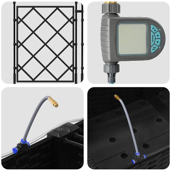 Vază pentru Grădină 2 pcs Negru Plastic - WALTI WALTI