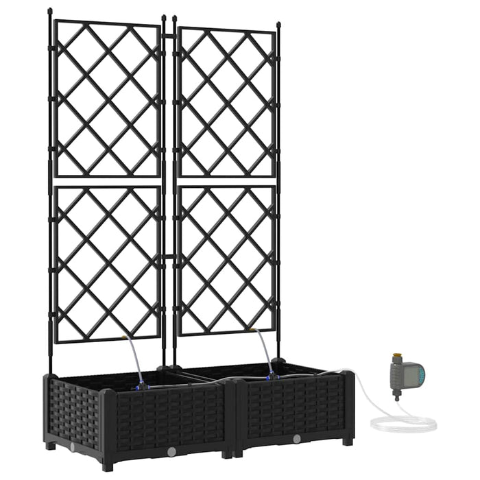 Vază pentru Grădină 2 pcs Negru Plastic - WALTI WALTI