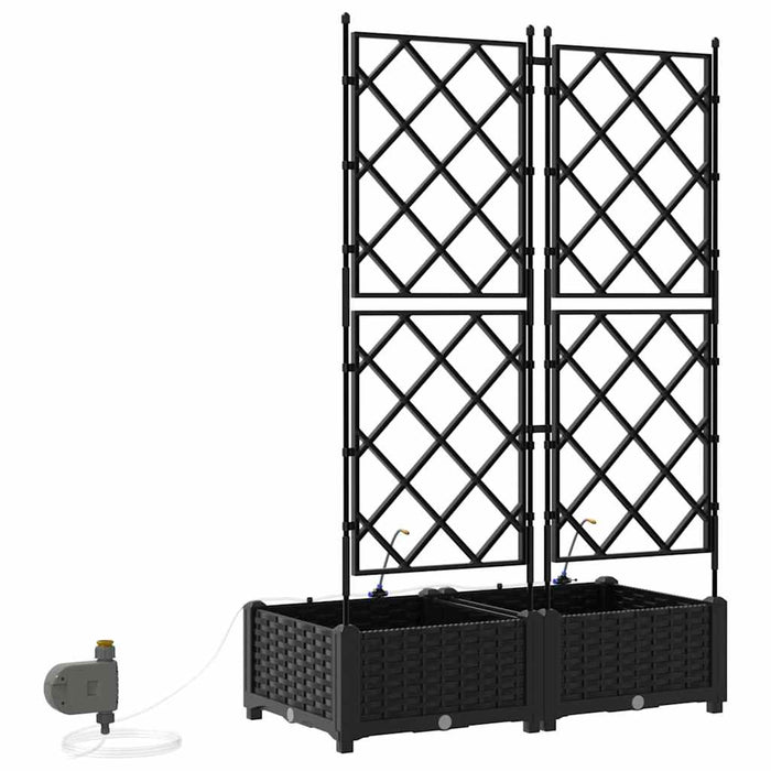 Vază pentru Grădină 2 pcs Negru Plastic - WALTI WALTI