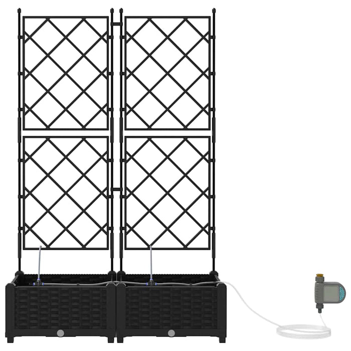 Vază pentru Grădină 2 pcs Negru Plastic - WALTI WALTI