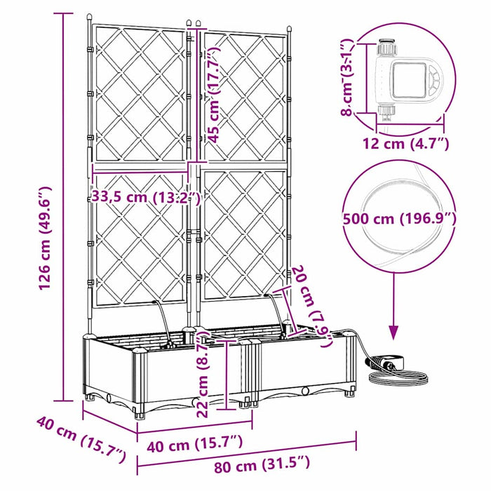 Vază pentru Grădină 2 pcs Negru Plastic - WALTI WALTI