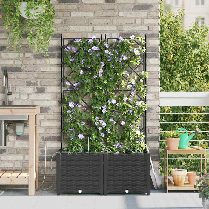 Vază pentru Grădină 2 pcs Negru Plastic - WALTI WALTI