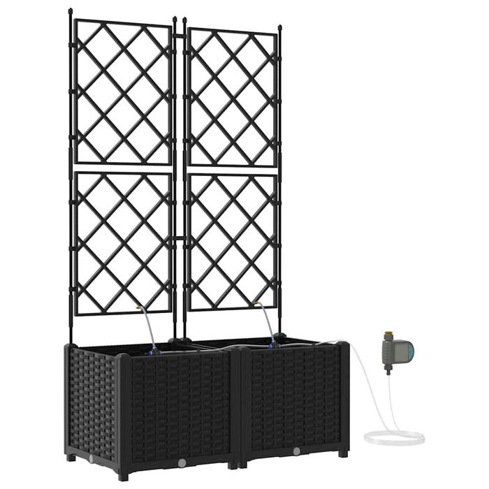 Vază pentru Grădină 2 pcs Negru Plastic - WALTI WALTI