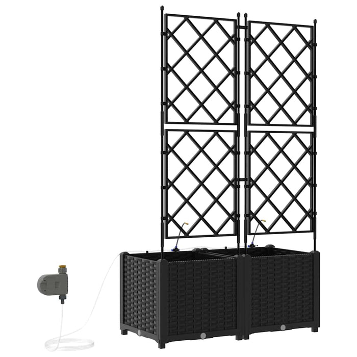 Vază pentru Grădină 2 pcs Negru Plastic - WALTI WALTI