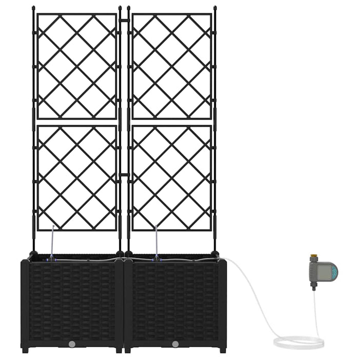 Vază pentru Grădină 2 pcs Negru Plastic - WALTI WALTI