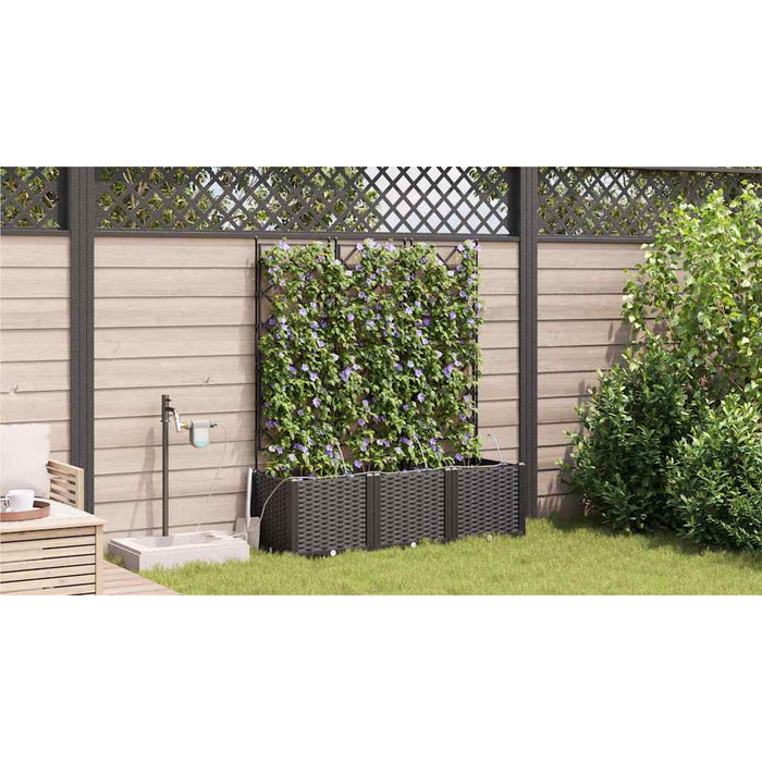 Vază pentru Grădină 3 pcs Negru Plastic - WALTI WALTI