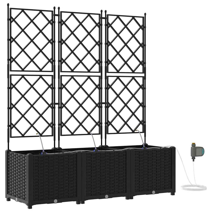 Vază pentru Grădină 3 pcs Negru Plastic - WALTI WALTI