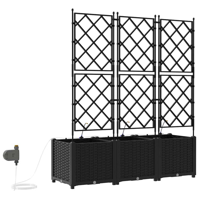 Vază pentru Grădină 3 pcs Negru Plastic - WALTI WALTI
