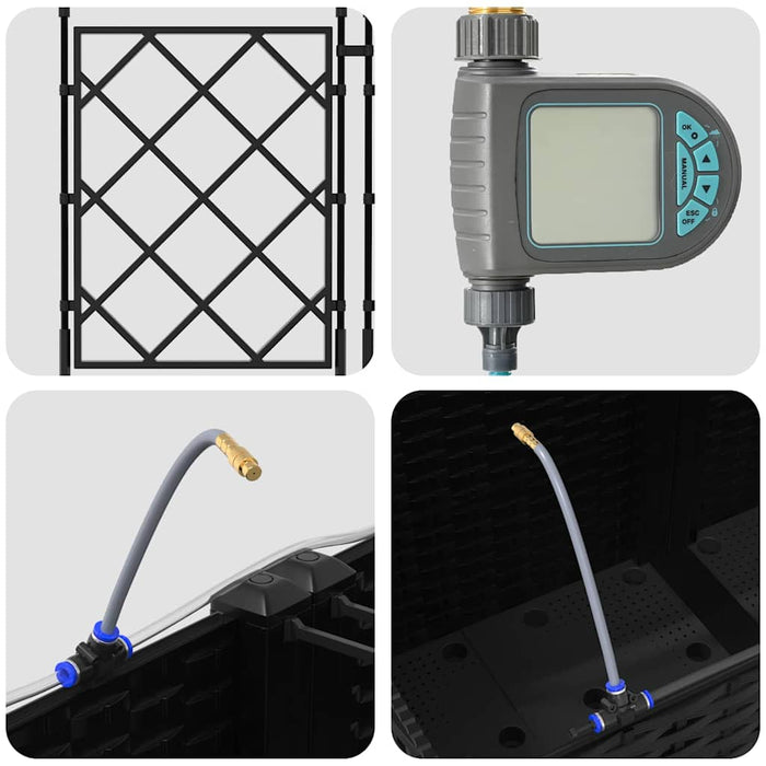 Ghivece pentru grădină Negru 80 x 80 x 142 cm Oțel - WALTI WALTI